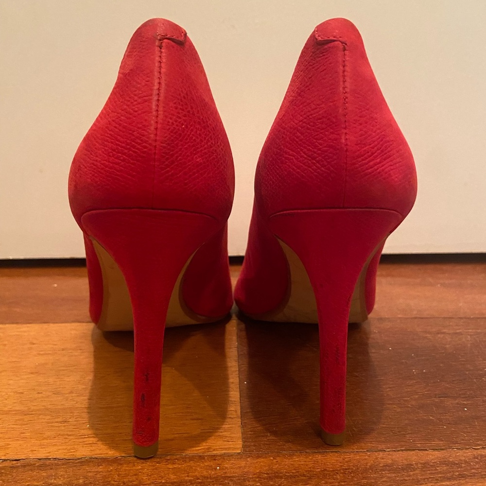 Banana Republic Red Suede Stiletto Pumps, Size 8 - Picture 6 of 8